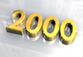 New year 2000 in gold (3D)