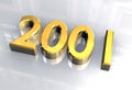 New year 2001 in gold (3D) Royalty Free Stock Photo