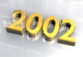 New year 2002 in gold (3D) Royalty Free Stock Photo