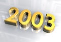 New year 2003 in gold (3D) Royalty Free Stock Photo