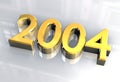 New year 2004 in gold (3D) Royalty Free Stock Photo