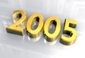 New year 2005 in gold (3D) Royalty Free Stock Photo