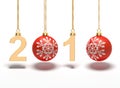 The new year 2010 with balls Royalty Free Stock Photo