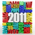 New year 2011. Cube consisting of the numbers Royalty Free Stock Photo