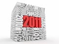 New year 2011. Cube consisting of the numbers Royalty Free Stock Photo