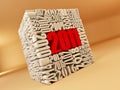 New year 2011. Cube consisting of the numbers Royalty Free Stock Photo