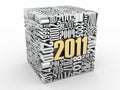 New year 2011. Cube consisting of the numbers Royalty Free Stock Photo