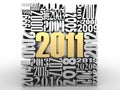 New year 2011. Cube consisting of the numbers Royalty Free Stock Photo