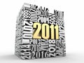 New year 2011. Cube consisting of the numbers Royalty Free Stock Photo