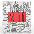 New year 2011. Cube consisting of the numbers Royalty Free Stock Photo