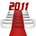 New Year 2011 on a red carpet - a 3d image