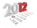 New year 2012. Calendar 3d illustration on white