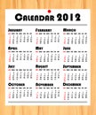 New year 2012 calendar on wooden board Royalty Free Stock Photo