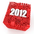 New year 2012. Cube consisting of the numbers