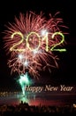 New year 2012 fireworks Royalty Free Stock Photo