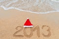 New year 2013 and Christmas beach vacation Royalty Free Stock Photo