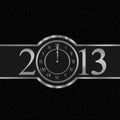 New year 2013 concept with clock Royalty Free Stock Photo