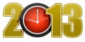 New year 2013 concept with red clock Royalty Free Stock Photo