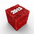 New year 2013. Cube of many year numbers. Royalty Free Stock Photo