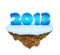 New Year 2013 levitate island. Royalty Free Stock Photo