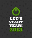 New Year 2013 Power Button Royalty Free Stock Photo