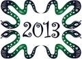 New Year 2013. Snake year. Royalty Free Stock Photo