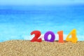 New year 2014 on the beach Royalty Free Stock Photo