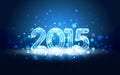 New Year 2015 Card with Neon Digits Royalty Free Stock Photo