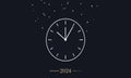 New Year 2024 Countdown Clock with Golden Glitter Royalty Free Stock Photo