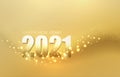 2021 New Year Abstract shiny color gold light design element Royalty Free Stock Photo