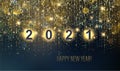 2021 New Year Abstract shiny color gold luxury background Royalty Free Stock Photo