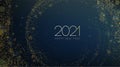 2021 New Year Abstract shiny color gold wave design element Royalty Free Stock Photo