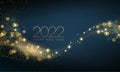 2022 New Year Abstract shiny color gold wave design element