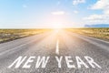 New year ahead conceptual road to horizon