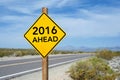 New Year 2016 Ahead road sign Royalty Free Stock Photo