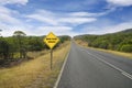 New year ahead sign post with blue sky and road Royalty Free Stock Photo