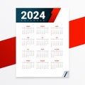 2024 new year annual calendar layout a printable design