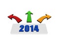 New year 2014 with arrows Royalty Free Stock Photo