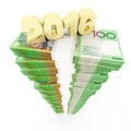 New year 2016 and Australian dollar stack Royalty Free Stock Photo
