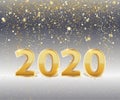 New Year background or banner with Metallic Gold Number 2020 Banner or background Royalty Free Stock Photo