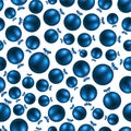 New Year pattern with blue balls. Royalty Free Stock Photo