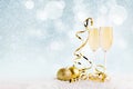 New year background with champagne flutes Royalty Free Stock Photo