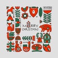 New Year Background. Christmas Card for your design. Nordic Style