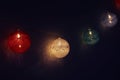 Four light balls of red, white and blue colors Royalty Free Stock Photo