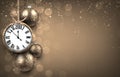 2018 New Year background with clock. Royalty Free Stock Photo