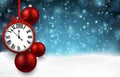 2018 New Year background with clock. Royalty Free Stock Photo