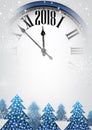 2018 New Year background with clock. Royalty Free Stock Photo