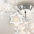 2018 New Year background with clock. Royalty Free Stock Photo