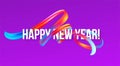 2019 New Year on the background of a colorful brushstroke oil or acrylic paint design element. Vector illustration Royalty Free Stock Photo