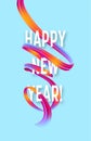 2019 New Year on the background of a colorful brushstroke oil or acrylic paint design element. Vector illustration Royalty Free Stock Photo